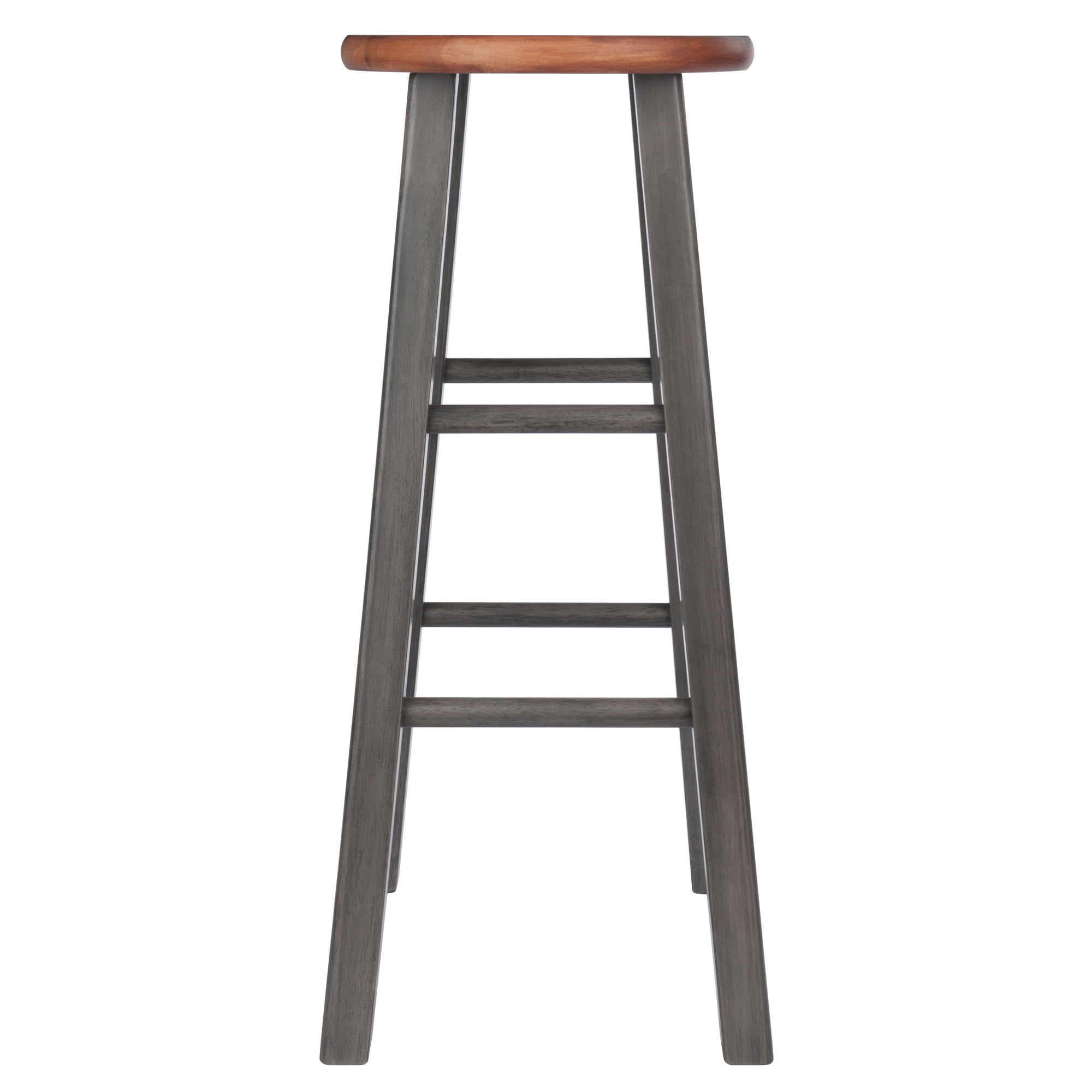Winsome Ivy 29" Bar Stool, Rustic Gray & Teak Finish