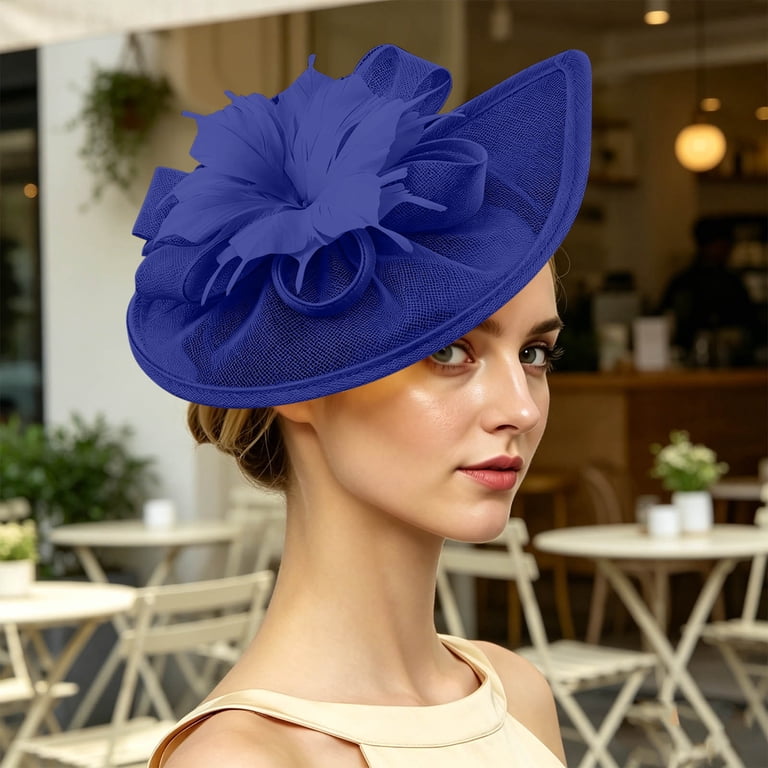 Karymi Derby Hat Elegant Fascinator Hat with Fake Feather  display picture 2