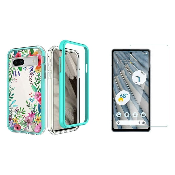 BD Hybrid Protector Case for Google Pixel 7a with (2-Pack) Glass Screen Protectors