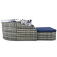 thumbnail image 4 of Glavbiku 79.9" Outdoor Wicker Double Sunbed,PE Rattan Daybed with Adjustable Canopy for Patio,Blue, 4 of 12