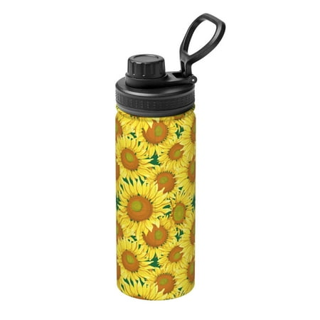 

Xecao Floral Sunflowers for 18oz Sports Insulated Kettle Thermos Flask For Outdoor Fitness Running And Travel Thermos Flask Insulated Water Bottles