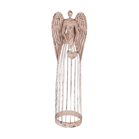 Antique Metal Angel Statue, Distressed Angel Garden Statue Sculpture Indoor Outdoor Yard Art Decor Mother's Day Gift