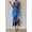 Blue, variant on 2024 Women's Spring and Summer New Tube Top Slit Hemline at Hem Sleeveless Printed Fashion Dress