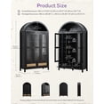 thumbnail image 6 of LAZZO 75" Arched Pantry Cabinet with Glass Doors, Rattan Drawers and Anti-Tipping Storage Cupboard for Kitchen and Living Room, Black, 6 of 8