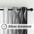 thumbnail image 4 of Lfeey Black and White Textured Blackout Curtains for Bedroom 63 inch Long, Insulated Grommet Curtains, 2 Panel, 4 of 7