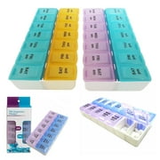 AllTopBargains 2 Packs Am Pm 7 Day Pill Box Organizer Medicine Tablet Daily Vitamin Case Holder