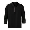 thumbnail image 3 of ZRBYWB Men's Polo Shirt Men's Long Sleeve Zipper Shirts Regular Fit Casual Business Golfs Shirts For Men Spring Outfits Polo Shirts For Men, 3 of 7