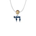 thumbnail image 2 of Delight Jewelry Silvertone Enamel Blue Chai Mia Monkey Charm Necklace, 2 of 4
