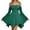 Dark Green, variant on Womens Summer Off the Shoulder Mini Dress Casual Boho Ruched Off Shoulder Flowy Boho Dresses Black S-XXL