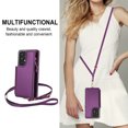 thumbnail image 4 of for Samsung Galaxy A53 5G Crossbody Wallet Phone Case with Card Holder&Zipper, Back Flip Folio PU Leather Kickstand Card Slots Double Magnetic Clasp Shockproof Case for Women Girls,Darkpurple, 4 of 8