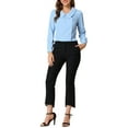 thumbnail image 2 of INSPIRAR CHIC Blusa de Manga Larga con Cuello Peter Pan y Botones Decorativos en la Espalda XL Azul Claro, 2 of 8