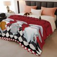 thumbnail image 2 of Red Chef Gnomes Fleece Throw Blanket for Couch, Farmhouse Red White Plaid Microfiber Flannel Blanket for All Season, Lightweight Soft Throw Blankets for Gifts, Home Decor, 32"x47", 2 of 7