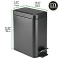 thumbnail image 5 of mDesign Metal Toilet Bowl Brush and Holder + Wastebasket - Set of 2, Black, 5 of 9