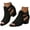 Black, variant on Women Peep Toe Ankle Booties Sandals Chunky Heels Cutout Back Zipper Sandal Faux Suede Side Ankle Strap Dress Sandals