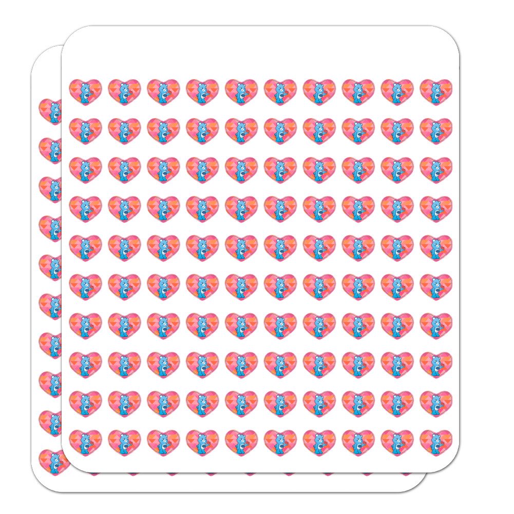Care Bears: Unlock The Magic Grumpy Bear Heart Shaped Planner Calendar Scrapbook Craft Stickers