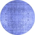 thumbnail image 1 of Ahgly Company Machine Washable Indoor Round Persian Blue Traditional Area Rugs, 5' Round, 1 of 4