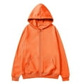 thumbnail image 4 of Fabrcox Oversized Mens Sports Hooded Jacket Winter Fleece Lined Sweatshirts Jacket with Pockets Casual Solid Color Lightweight Long Sleeve Hoodies Orange XL, 4 of 4