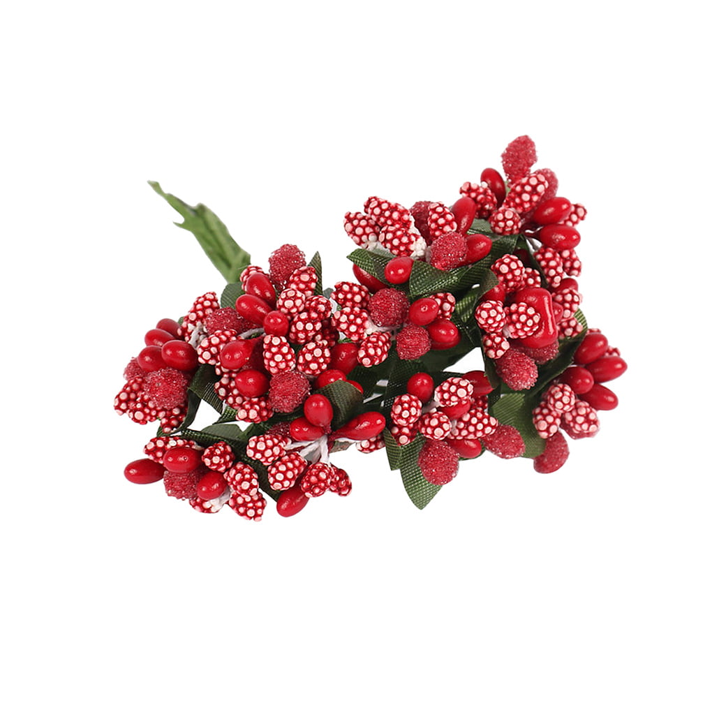 Stamen Handmake Wedding Car Decoration Berry Bouquet Flower Mini Artificial 