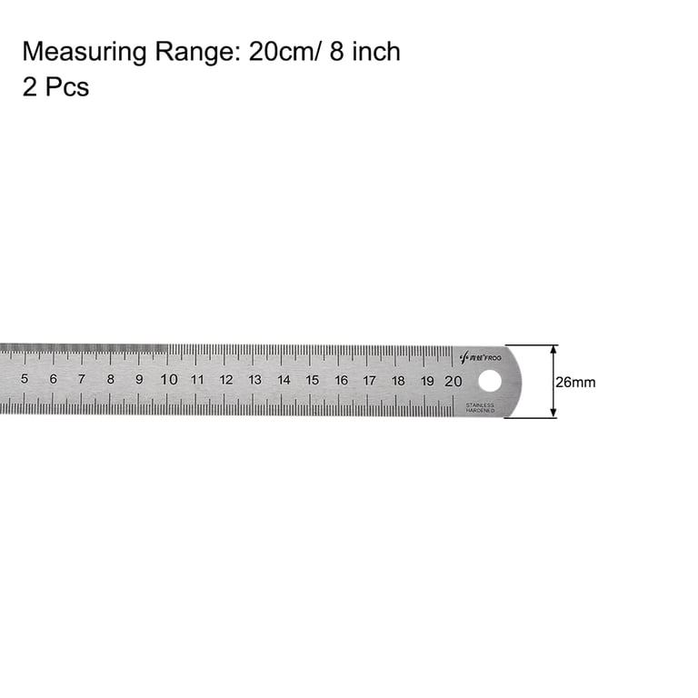 Meter Stick Heavy Duty Stainless Steel Ruler - 20 Inch/50cm Dual Scale ...