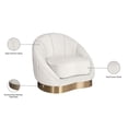 thumbnail image 4 of Pemberly Row Modern / Contemporary Cream Finish Velvet Chair, 4 of 7