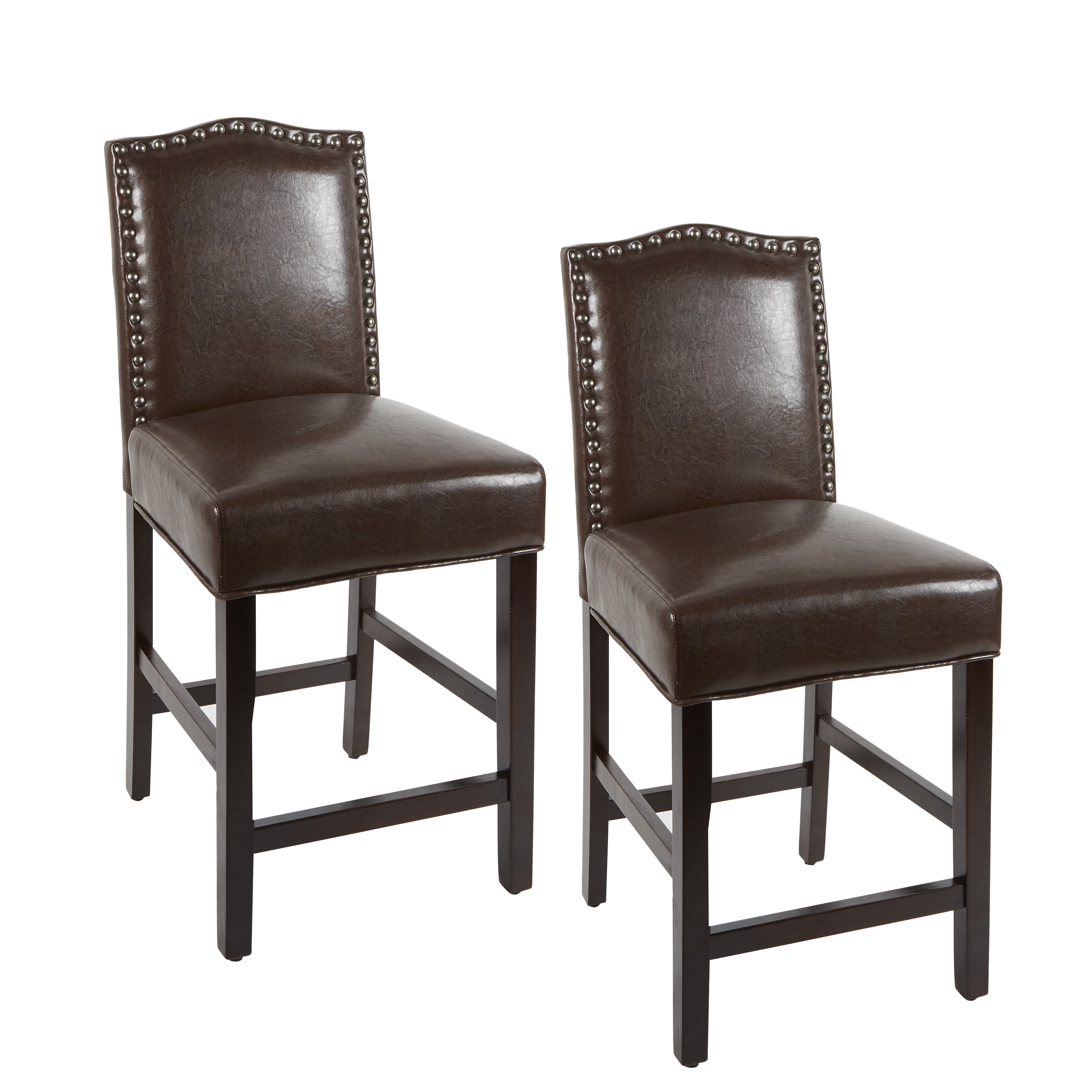 Better Homes & Gardens London Faux Leather 24" Counter Stool, Set of 2