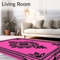 thumbnail image 2 of ODIKA 2'x3' Machine Washable Non-Slip Area Rug, Yasmin Elegant Floral Medallion Pathway High Traffic Rug, Pink, 555382, 2 of 7