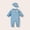 Blue, variant on Teyfeniy 0.5-2T Toddlers Baby Rompers with Matching Hat 2 Piece Set Button Down Jumpsuits Long Sleeve Cute Comfy Casual Crew Neck Newborn Infant Outfit Set