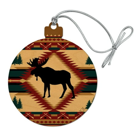 Moose Diamond Pine Cone Pinecone Lodge Cabin Camping Wood Christmas Tree Holiday Ornament