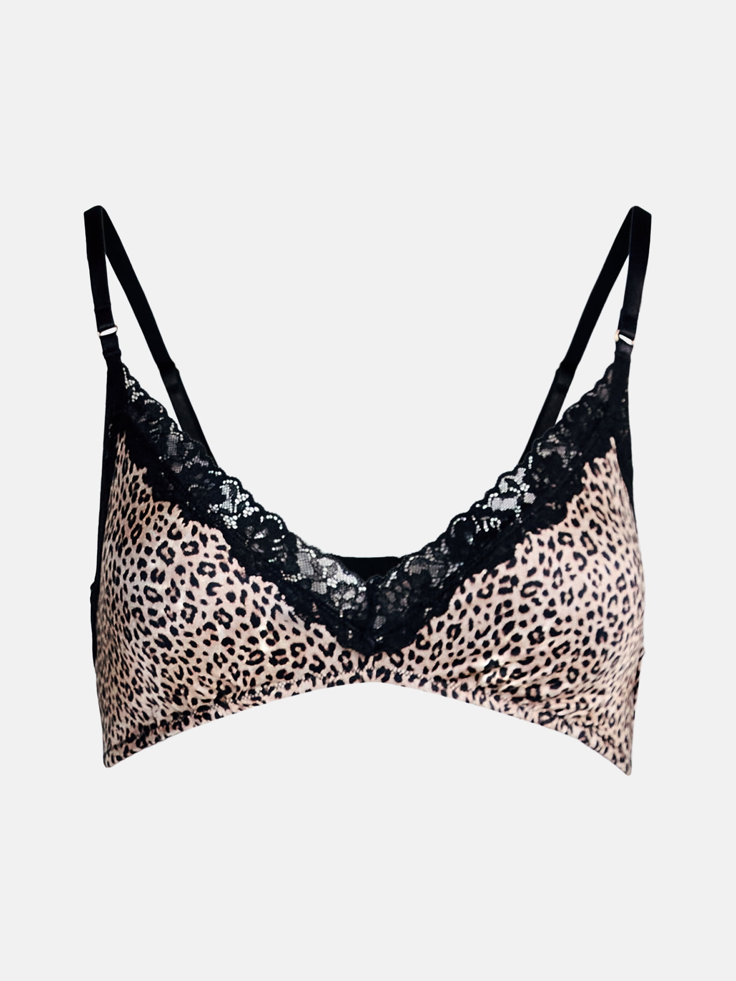 Joyspun Women's Shine and Lace Bralette, Sizes XS-XXXL