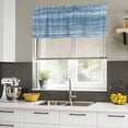 thumbnail image 4 of Blue Curtain Valances for Windows, Kitchen Valance Window Treatments Panel 2 Pack, Vintage Modern Abstract Art Ombre Rod Pocket Short Curtains for Bathroom Bedroom 60 x 18 Inch, 4 of 8