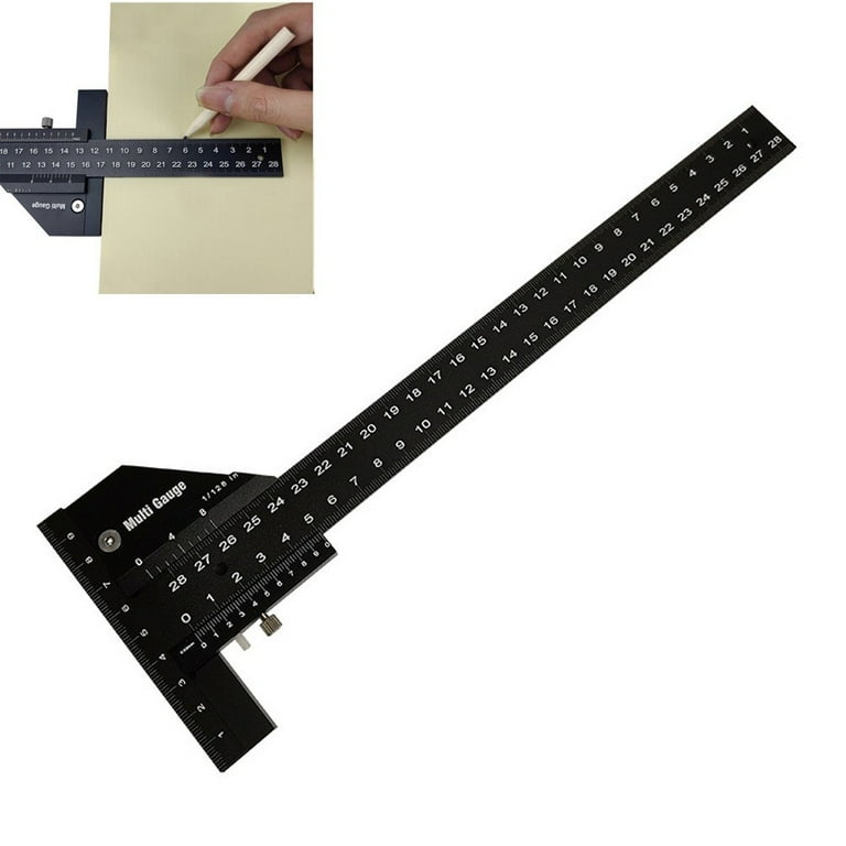 T type Scale Ruler Carpentry line Ruler Woodworking Scribing Mark