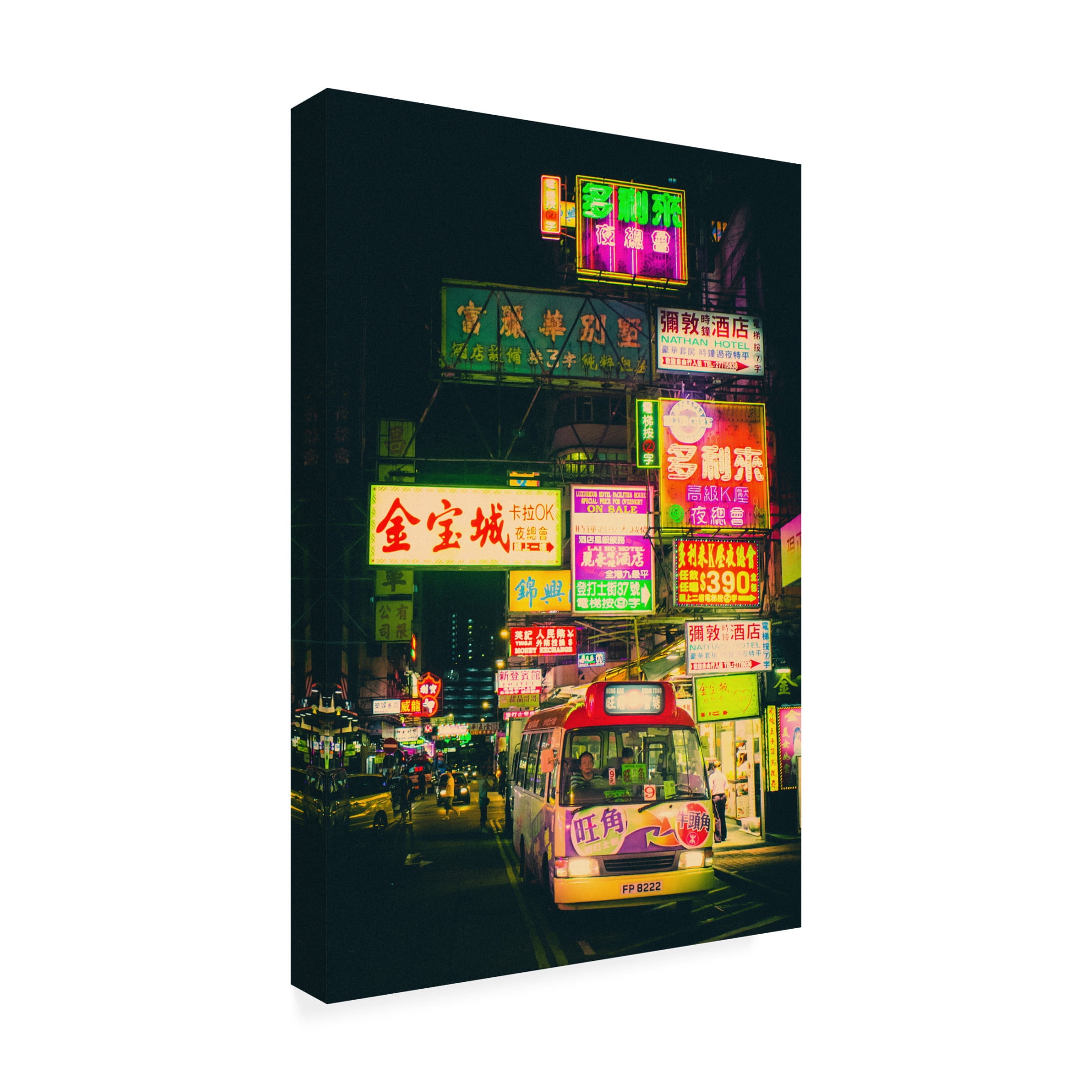 Canvas Wall Art - David Valentine 'Mong Kok Minibus' Wall Art for Living Room, Bedroom, or Office D?cor by Trademark Fine Art - 16 x 24 Inches