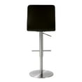 thumbnail image 5 of Paddy Black Vegan Leather on Silver Adjustable Stool, 5 of 6