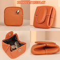thumbnail image 3 of Mini Lychees Coin Purse, Solid Color Coin Purse with Zipper and Key Buckle, Casual Leather Storage Bag for Daily Use (blue), 3 of 8