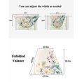 thumbnail image 6 of Watercolor Flowers Beige Waterfall Valances for Windows, Spring Summer Retro Botanical Kitchen Sheer Valance Curtains, Rod Pocket Elegant Swag Valances for Living Room Bedroom, 47.2"x38.5", 3 Panel, 6 of 8