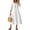 White, variant on Tqyyweavej Women's Linen Midi Dress Flowy Lounge 3/4 Length Sleeve Dress Slim V Neck Spring Dresses for Women with Pocket Size S to 2XL