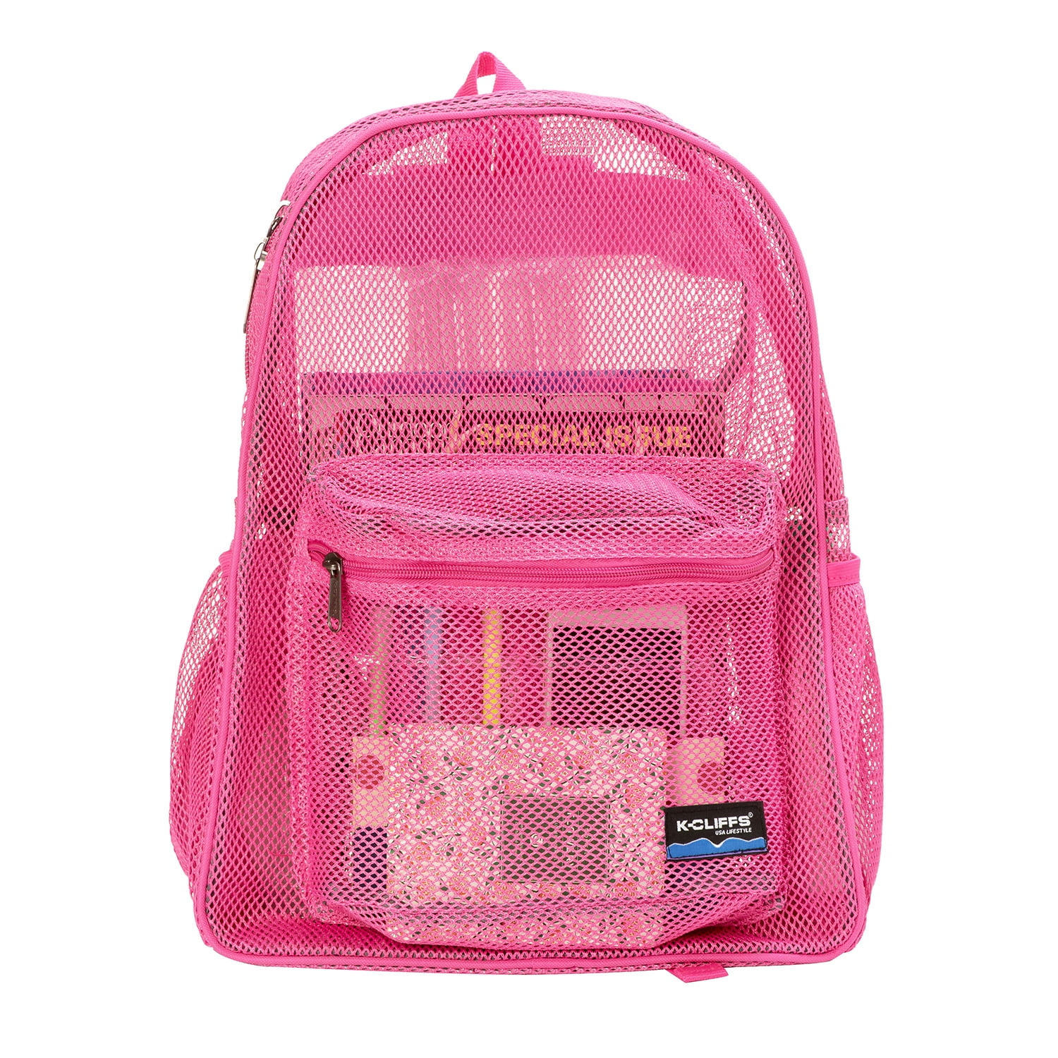 K-Cliffs Unisex Heavy Duty Classic Gym Student Mesh See Through Netting Backpack-Teen-Adult