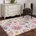 thumbnail image 3 of Beach Coastal Area Rugs 4'x6', Washable Small Throw Rugs for Office Bathroom, Summer Nautical Shell Starfish Coral Rustic Indoor Outdoor Rug Non-Slip Low Pile Carpet Runner Reversible Floor Mats, 3 of 8