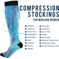 thumbnail image 4 of FREEAMG Blue Ink Marble Texture Compression Socks for Women Men,Knee High Stockings for Athletic Sports,Running,Travel, 4 of 7
