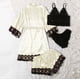 thumbnail image 4 of Batas de mujer de talla grande, lencería de seda, bata de baño de satén, conjunto de cuatro piezas, pijamas para dormir, pijamas para mujer, 4 of 6