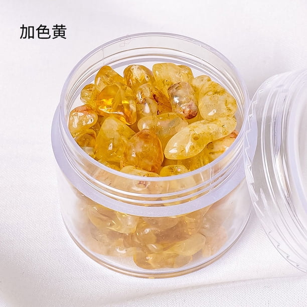 Nvzi 2 piezas de piedra triturada perforada amarilla enlatada, cuentas sueltas, piedra triturada semiacabada, accesorios para collar y pulsera