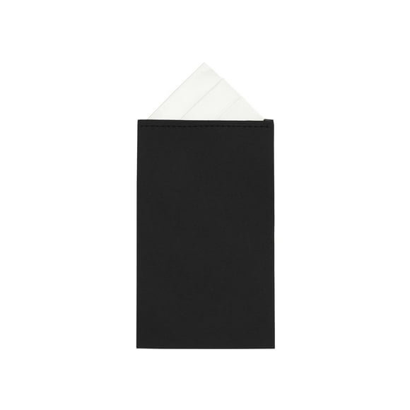 Men's Solid Card-inserting Pocket Squares Prefolded Polyester Handkerchiefs 3.1" for Business Formal Wedding White One Size