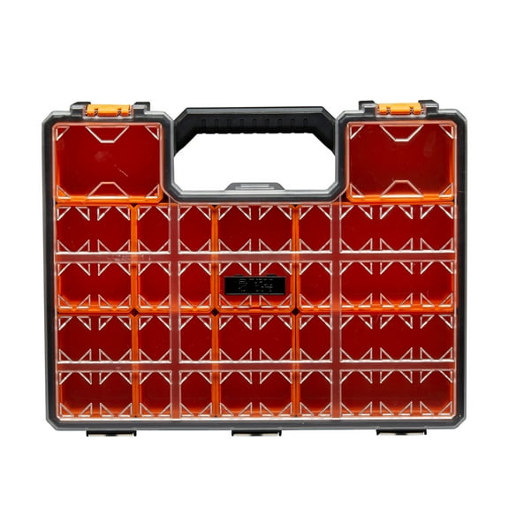TAFCO 10-Compartment Pro-Go Deep Cup Small Parts Organizer, Orange