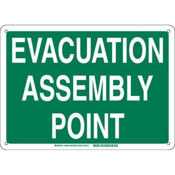 BRADY Emergency Sign,Aluminum,20 in. W,Surface 139656
