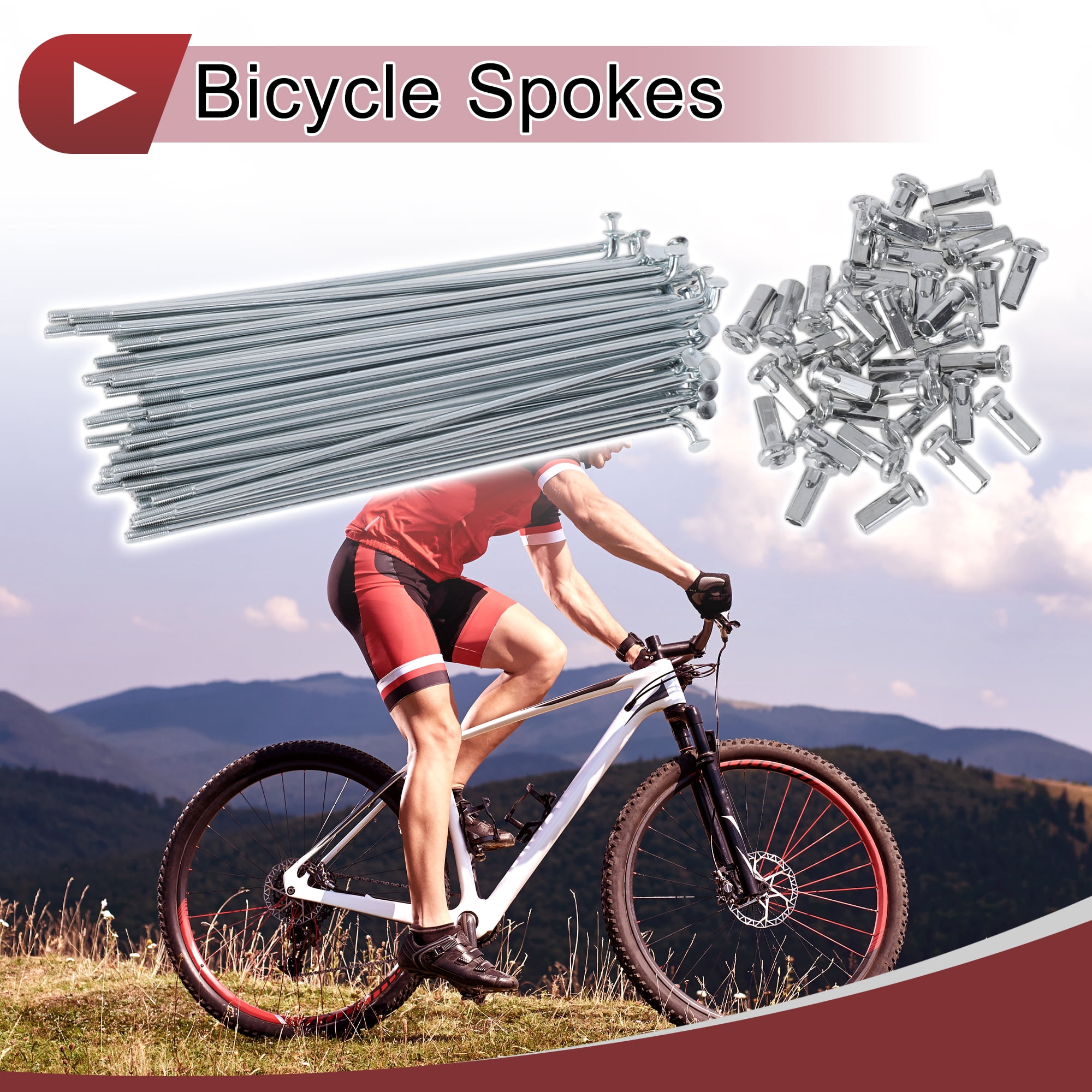 Unique Bargains 36Pcs 12G J Bend Bike Wheel Spokes 45 Steel Galvanized Silver 5"