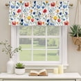 thumbnail image 3 of Colorful Poppies Valances for Windows, Orange Blue Flowers Leaves Light Filtering Kitchen Curtains, Rod Pocket Window Valance Curtains for Living Room Bedroom, 42" W x 18" L, 2 Panels, 3 of 9