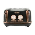 thumbnail image 1 of Open Box Haden Dorset 4 Slice Wide Slot Steel Toaster w/ Tray, Black/Copper, 1 of 9