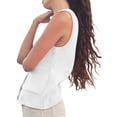 thumbnail image 3 of Sleeveless Womens Sweater Vest Summer Ribbed Tank Tops Button Down Shirts Scoop Neck Top, 3 of 5
