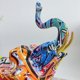 thumbnail image 3 of Escultura de elefante con grafiti de pintura nórdica, estatua de elefante de arte colorido, resina, animal Stat, 3 of 3