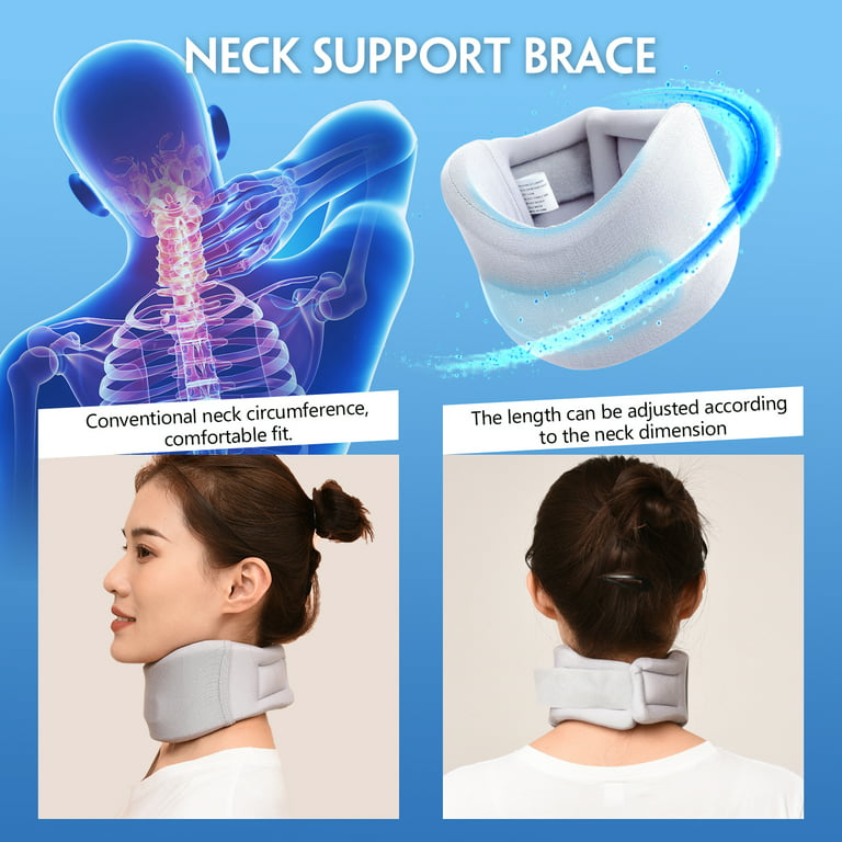 Hehanda Neck Brace -Soft Neck Support Relieves Neck Pain & Pressure in  Spine - Foam Cervical Collar - Wraps Aligns Stabilizes Vertebrae - Can Be  Use